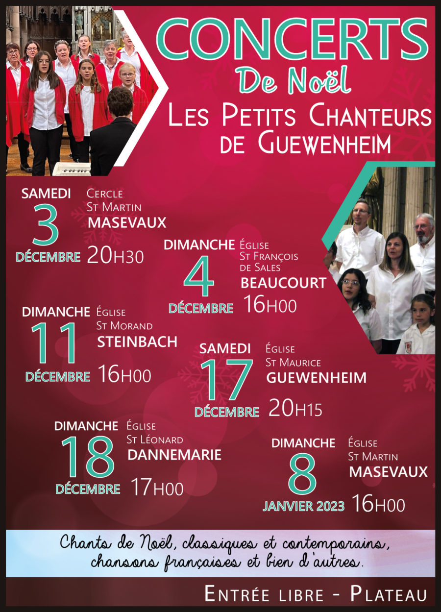 Concerts de Noël 2022 Les Petits Chanteurs de Guewenheim